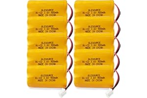 GLESOURCE 3.6V 900mAh Ni-Cd Exit Sign Emergency Light Battery, Replacement for Exitronix 10010037, Max Power B2-0031 MH468886, Unitech LEDR-1 6200RP, Dantona CUSTOM-318 OSA230, Lowes 253799(10 Pack)