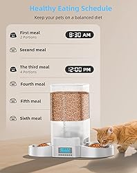 HoneyGuaridan Automatic Cat Feeder for Two Cats,5L