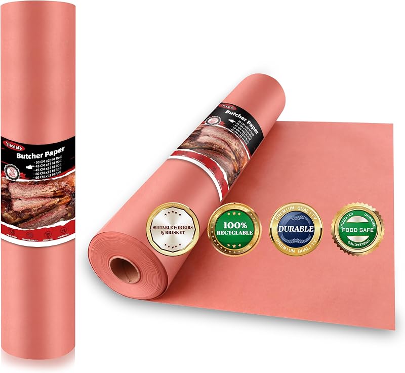 Tikxlafe Pink Butcher Paper 45cm x 15m for Grilling Smoking Wrapping