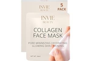 Collagen Face Mask 5 Pack, Overnight Skincare Collagen Mask for Glowing Skin, Firming Hydration, Fine Lines, and Radiant Beau