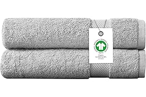 Delara 100% Organic Cotton Towels 650 GSM Plush Feather Touch Quick Dry Bath Sheet, Pack of 2 GOTS Certified, Oeko-Tex Green Certified, Organic Cotton Bath Sheet, 36"X70"