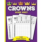 crowns score sheets: 130 Large Score Pads for Scorekeeping | crowns card game score Pads with Size 8.5 x 11 inch