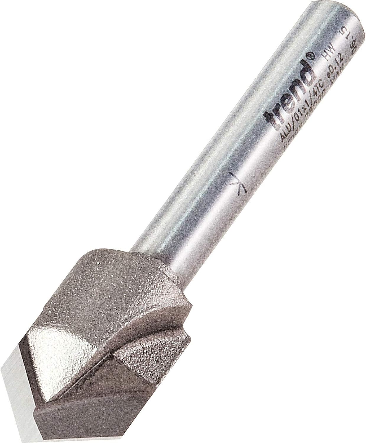 Trend Professional Alucobond 45-Degree V Groove Cutter, 1/4 Inch Shank, 13mm Cut Diameter & 10mm Cut Length, ALU/01X1/4TC