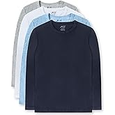 Brix 4 Pack Boys Long Sleeve Shirts Cotton Basic Tees Youth Layering T-Shirts Tagless