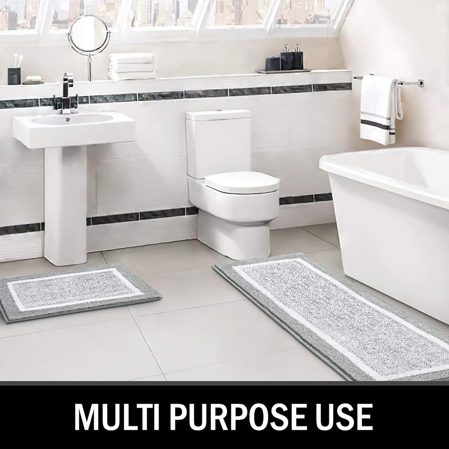 Bathroom Rug Mat, Ultra Soft and Water Absorbent Bath Rug, Bath Carpet, Machine Wash/Dry, for Tub, Shower, and Bath Room: Home & Kitchen