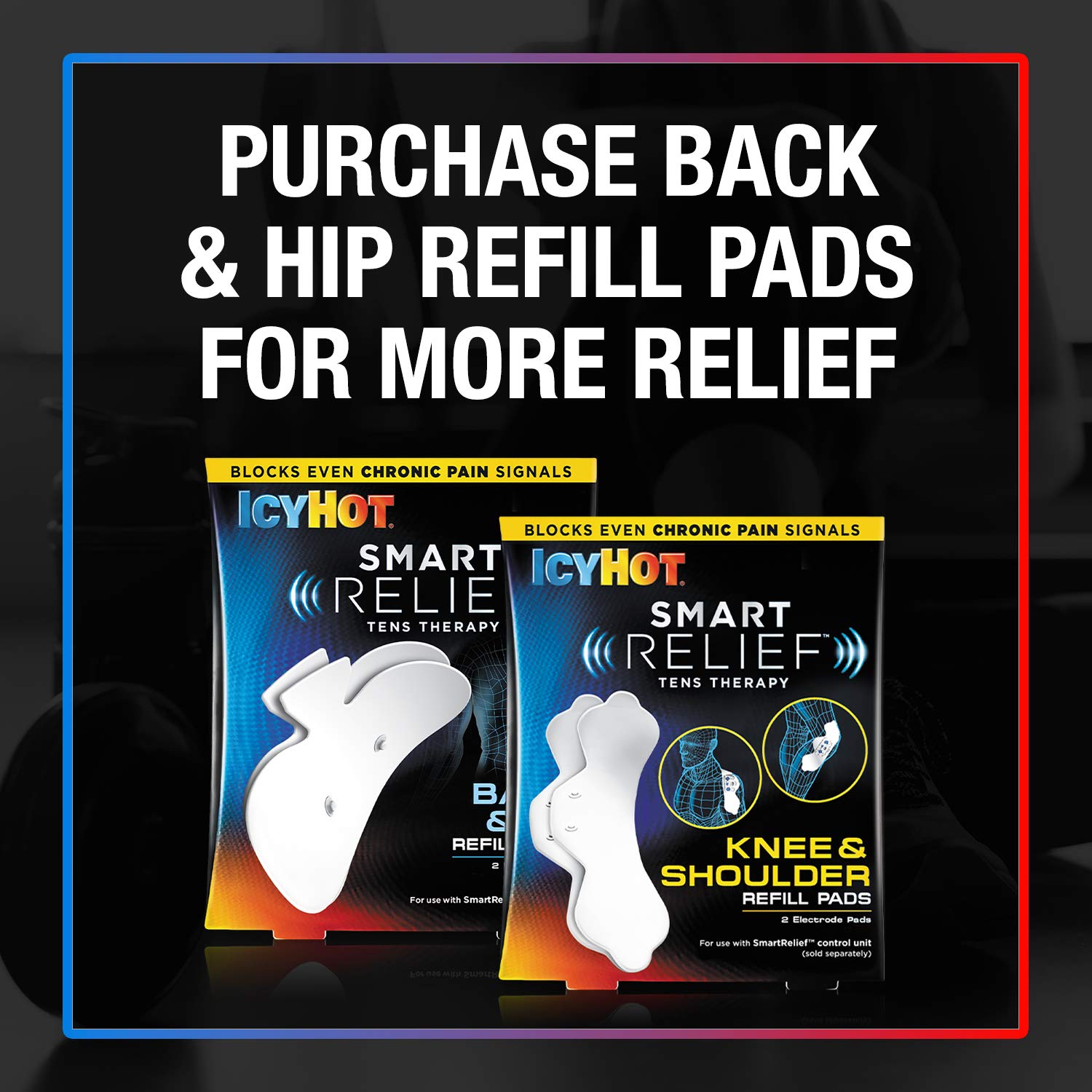 Icy Hot Smart Relief TENS Therapy, Back and Hip Starter Kit, Includes