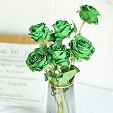 Veryhome 10 Pcs Artificial Roses Silk Flowers Single Stem Bridal Bouquets Dark view 3