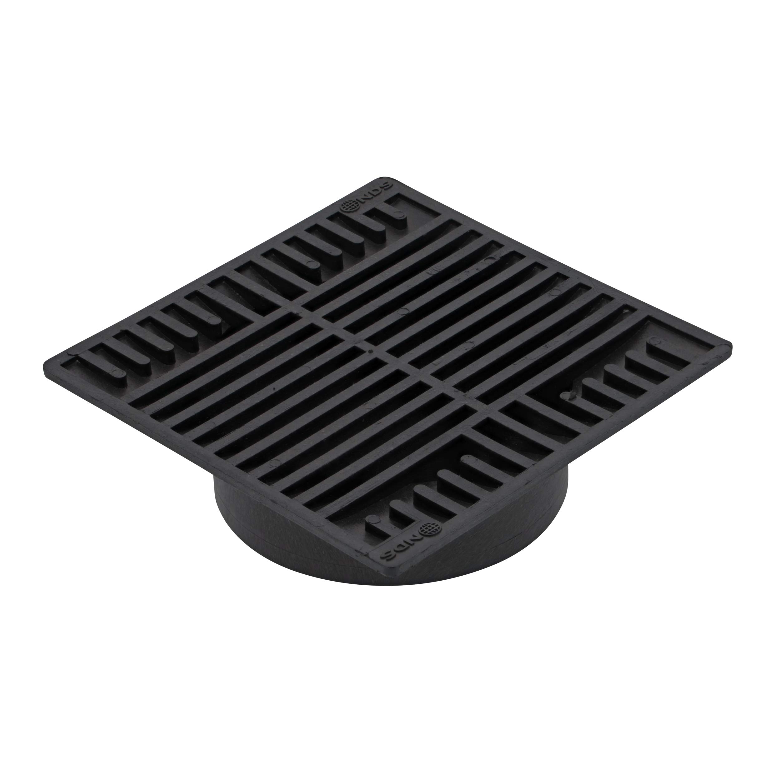 NDS 881 Square Grate Spee-D Catch Basin 6 in. Drain Pipes & Fittings, Black Plastic, 8 in