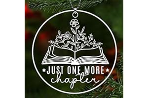 JZILU Book Ornaments for Christmas Tree,Book Lover Christmas Ornaments 2025,Book Lovers Gifts for Women Men Readers Librarian,Gifts for Book Lovers,Book Lover Ornament - Just One More Chapter