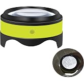 Magnifier, Rechargeable Dylviw 3X-5X Desktop Magnifying Glass, Large View Area Adjustable LED Lights, Ideal for Reading, Blueprints, Hobbies-Carrying Case Included