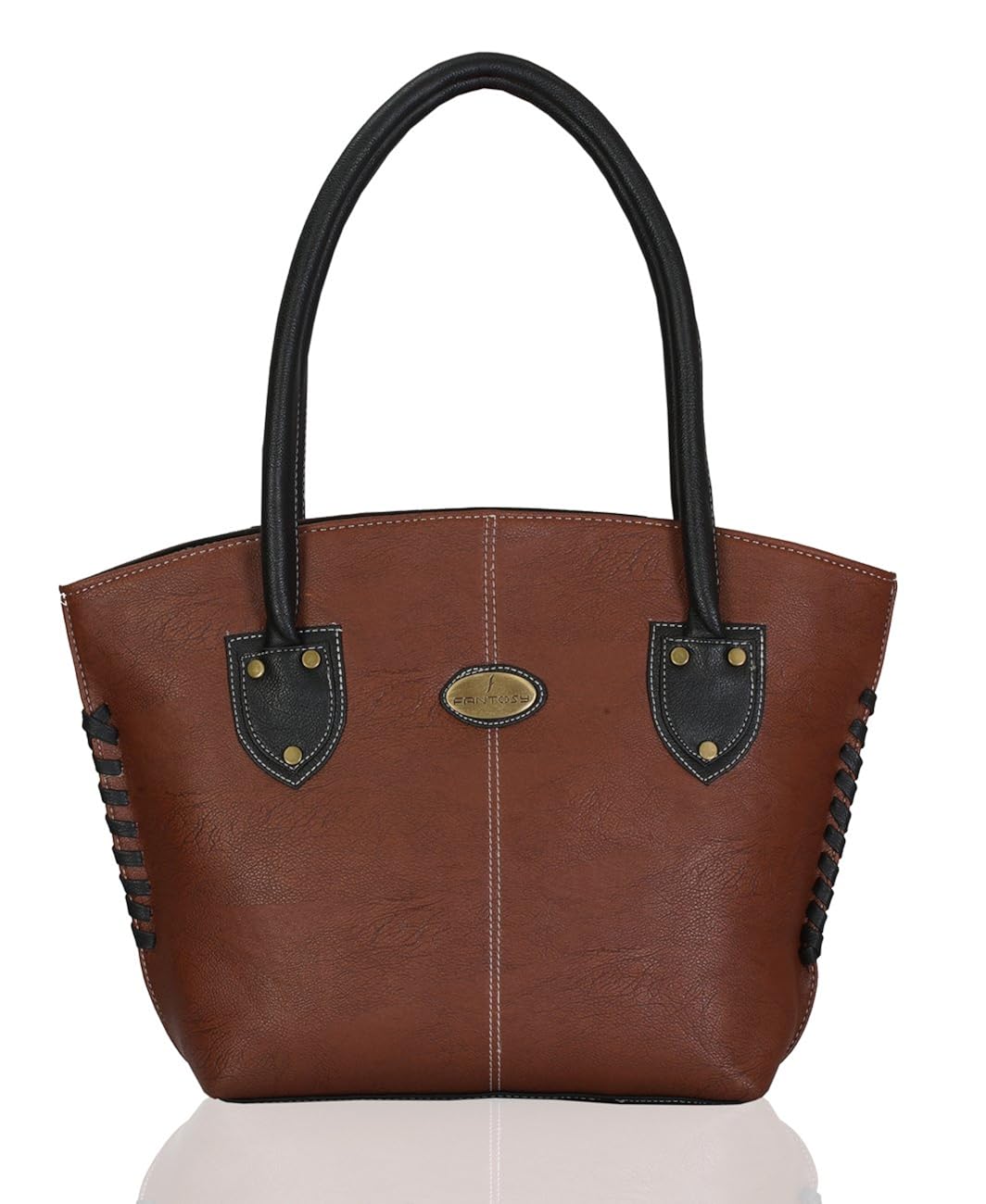 fantosy women's handbag (brown and black) (fnb-427)