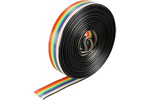 uxcell Flat Ribbon Cable 10P Rainbow IDC Wire 1.27mm Pitch 3 Meters