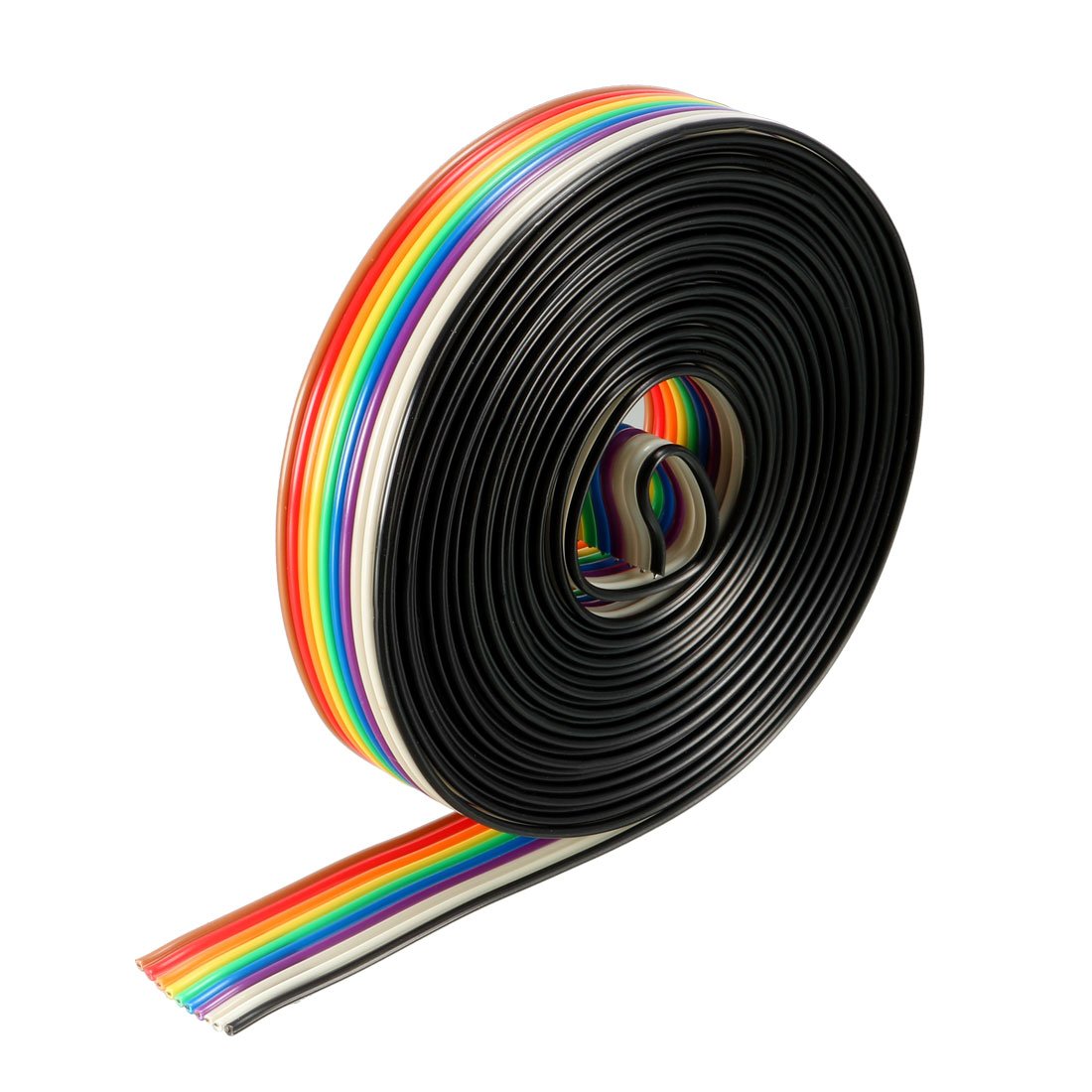 Sourcingmap Flat Ribbon Cable 10P Rainbow IDC Wire 1.27mm Pitch 3 Meters