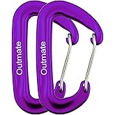 Outmate 12kN 3.2"x2" Heavy-Duty Carabiner Clips - Durable, Lightweight Aluminum Alloy Carabiners for Hiking, Camping, Keychains, Dog Leashes, Hammocks & More