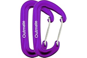 Outmate 12kN 3.2"x2" Heavy-Duty Carabiner Clips - Durable, Lightweight Aluminum Alloy Carabiners for Hiking, Camping, Keychains, Dog Leashes, Hammocks & More