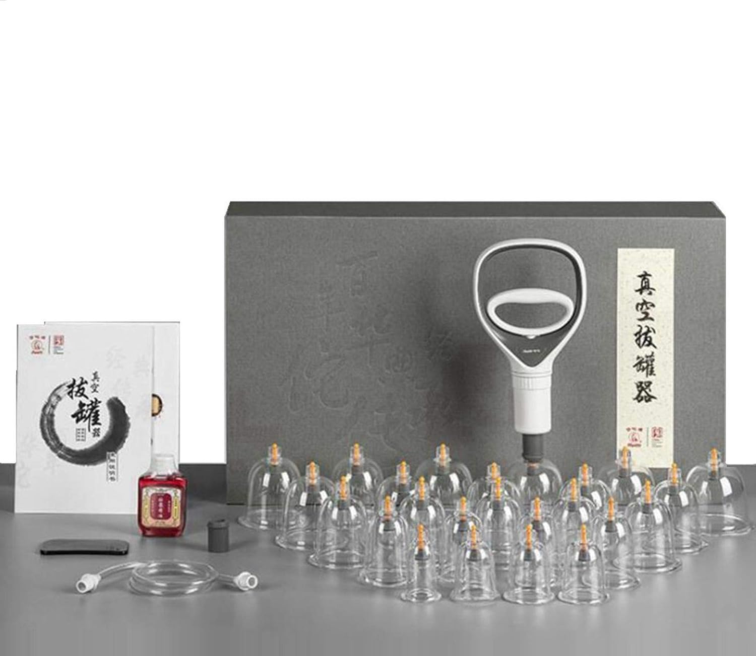 Med SPA Care Handheld Vacuum Cupping Set/Head Massager/Full Body Massager/Best Fat Burnersr- Chinese Ancient Acupuncture Therapy for Back Pain, Lose Belly Fat Fast, Value Gifts (Luxury 24-Cups Set): Sports & Outdoors