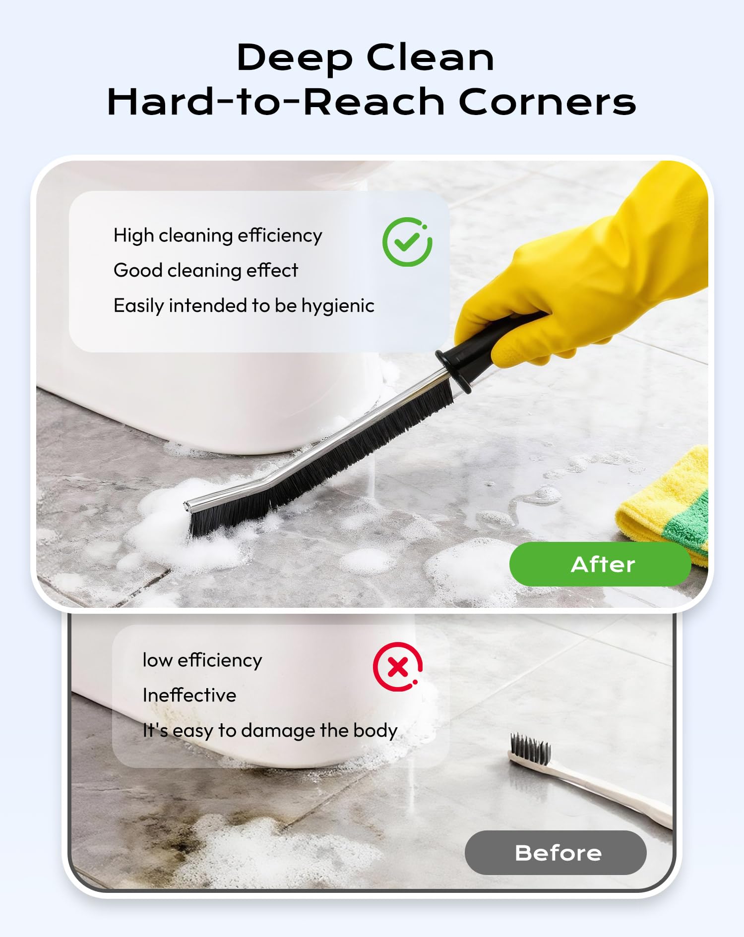 10Pcs Crevice Cleaning Brush - Grout Brush, Multifunctional Bathroom Cleaning Brush for Home, Kitchen, Bathroom, Window, Vehicle