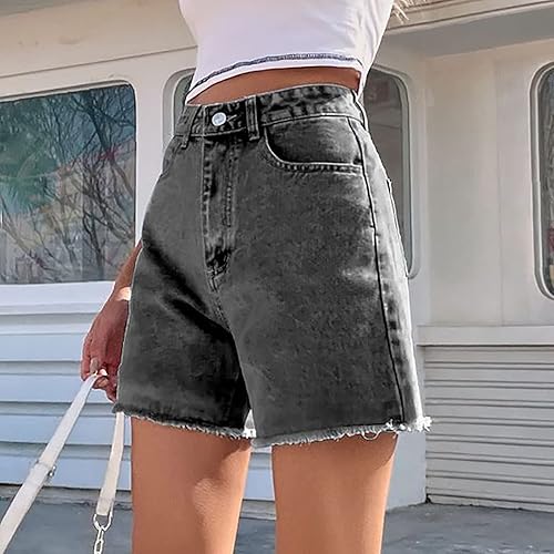 Womens High Waisted Denim Shorts Girls Trendy Ripped Stretchy