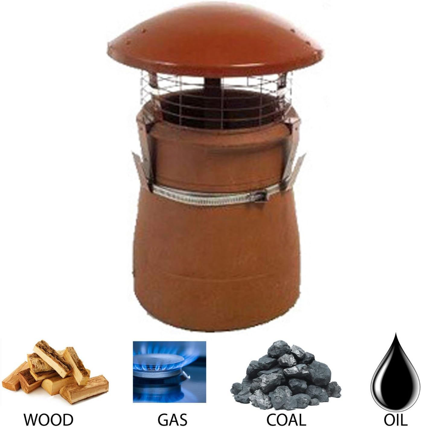Chimney Pot Rain Cowl Cap For Woodburner Logburner Multifuel Stove