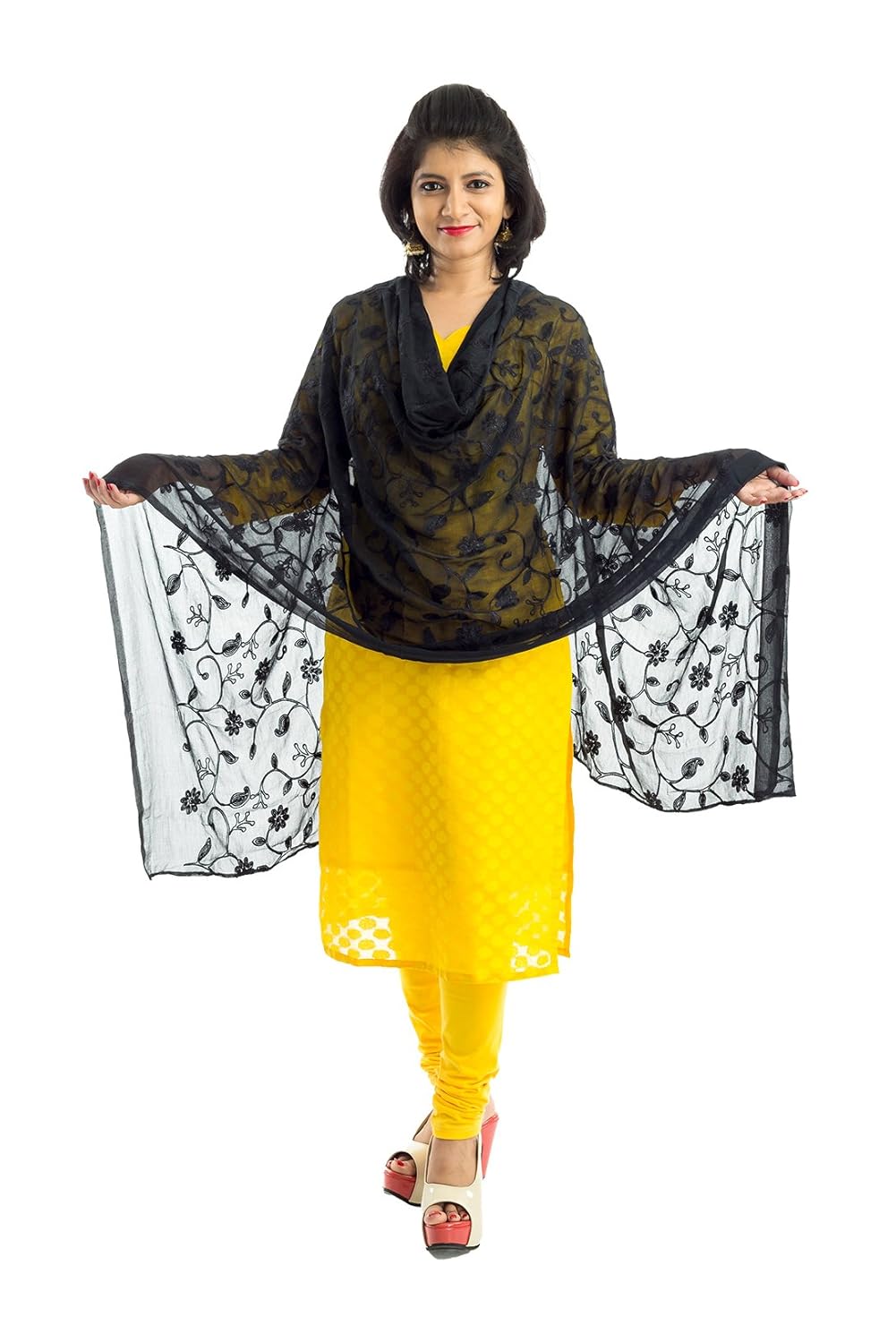 lodestone women's chiffon embroidery dupatta