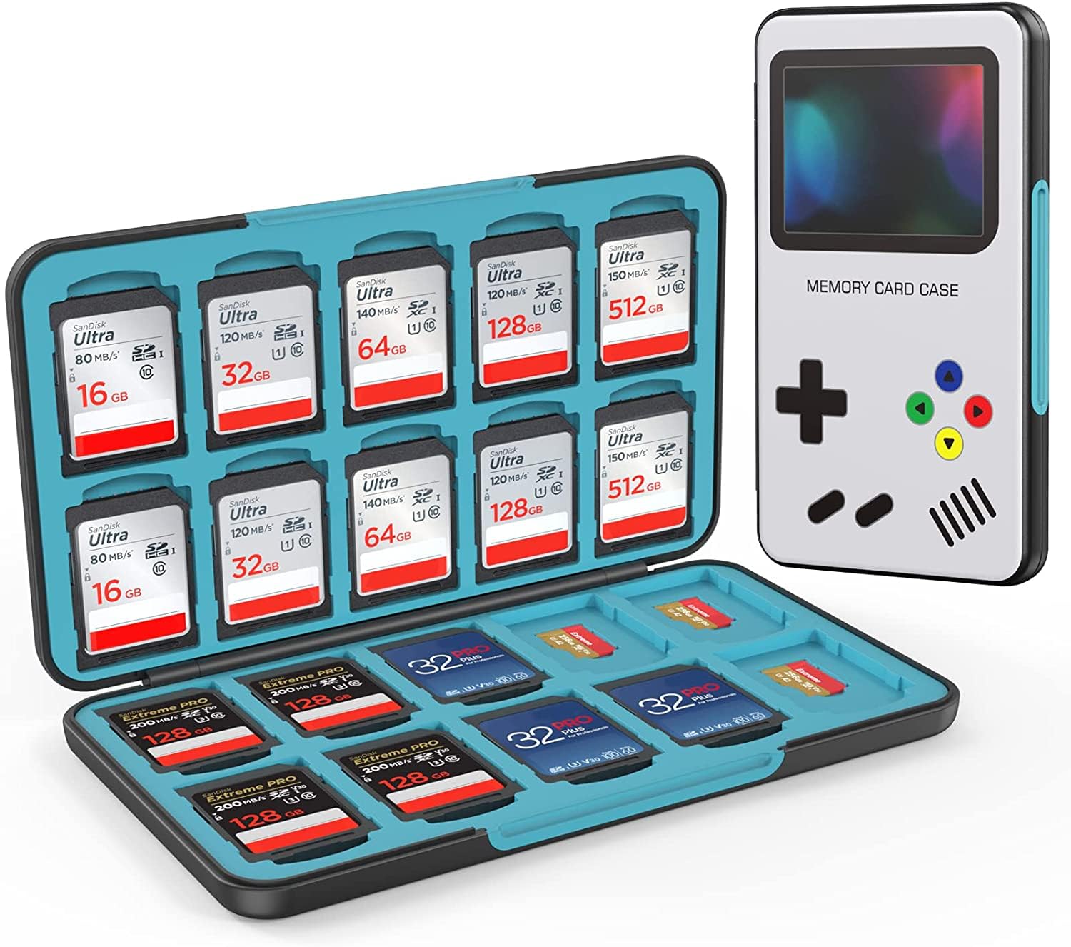 HEIYING Memory Card Case for SD/TF Cards,Portable SD Card Holder Storage Case Compatible with 20 SDXC SDHC and 20 TF Cards Slots — image 1