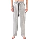 Garmagic Mens 100% Cotton Pajama Pants – Soft Lounge Sweatpants, Lightweight PJ Bottoms with Wide Leg