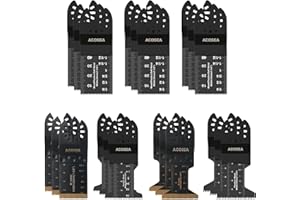 ACOSEA Oscillating Saw Blades,21PCS Multi Tool Universal Titanium Saw Blades for Wood Plastics Metal, Quick Release Multitool Blades Kits Fit Dewalt Milwaukee Craftsman Ryobi Rockwell Fein