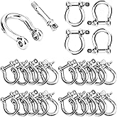 Biugaaufai 25 PCS 5/16 Inch D Ring Shackles, 304 Stainless Steel Anchor Shackle Lock, 8 mm Screw Pin Anchor Shackles for Towing, Trailer Chain Shackle for Industrial, Outdoor, Vehicle Recovery, 8 mm