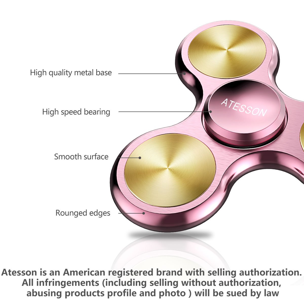 atesson fidget spinner toy 4 to 10 min spins ultra durable stainless steel
