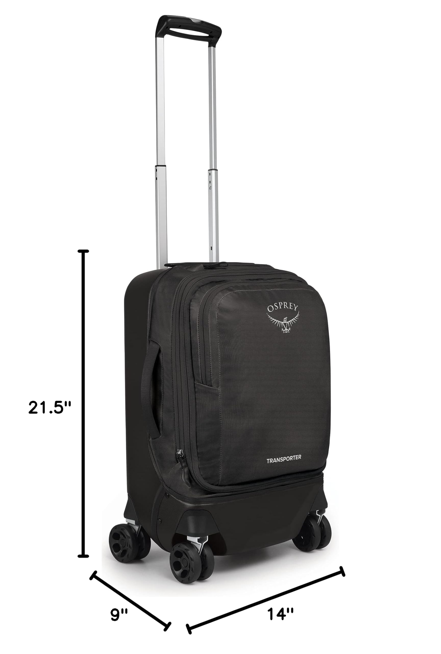 Osprey Transporter Hybrid Carry On Luggage, 4 Spinner Wheels, 22