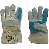 Just In Trend Split leather safety work gloves - 5 Pairs PACK