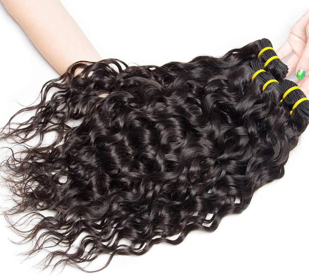 Water Wave Bundles Human Hair 8 10 12 inch 3 Bundles Culy Human Hair Extensions for Black Women Double Weft Soft Bouncy Soft and Bouncy Natural Black Color - Image 3