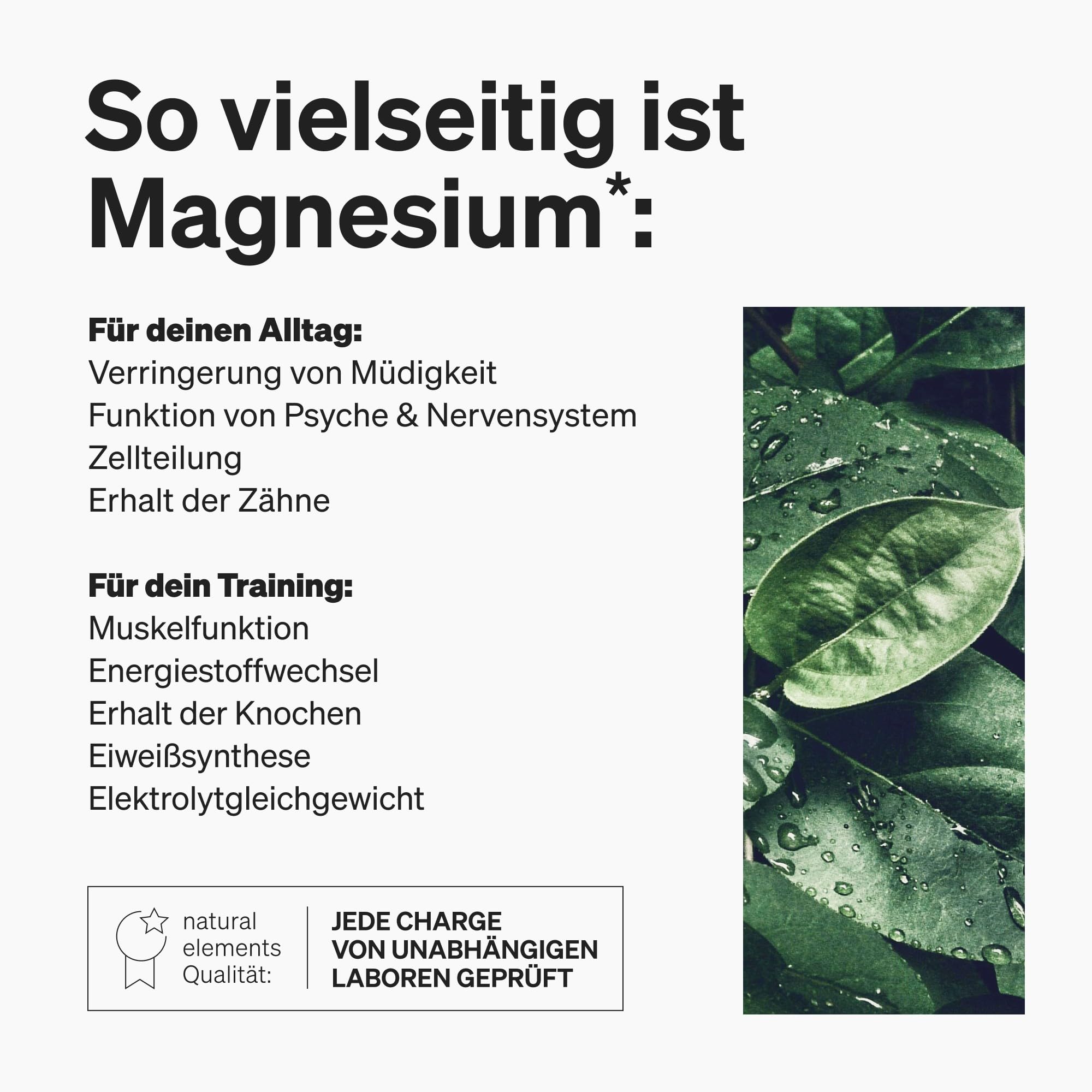 natural elements Magnesiumcitrat – 360mg elementares Magnesium pro Tagesdosis – 180 vegane Kapseln – 2-Monats-Vorrat – hochdosiert, ohne Zusätze – in Deutschland entwickelt & laborgeprüft 5