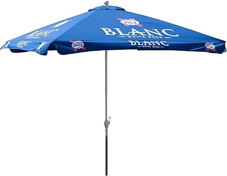 Amazon Com Astellastyle Kronenbourg Blanc 8 5 Ft Blue White Beer Logo 8 5 Ft Square Patio Umbrella Garden Outdoor
