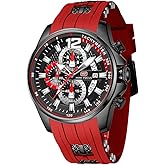 MF MINI FOCUS Men Watch Casual Fashion Wrist Watches (Chronograph/Waterproof/Luminous/Calendar) Silicon Band Quartz Watches for Men (Black2)