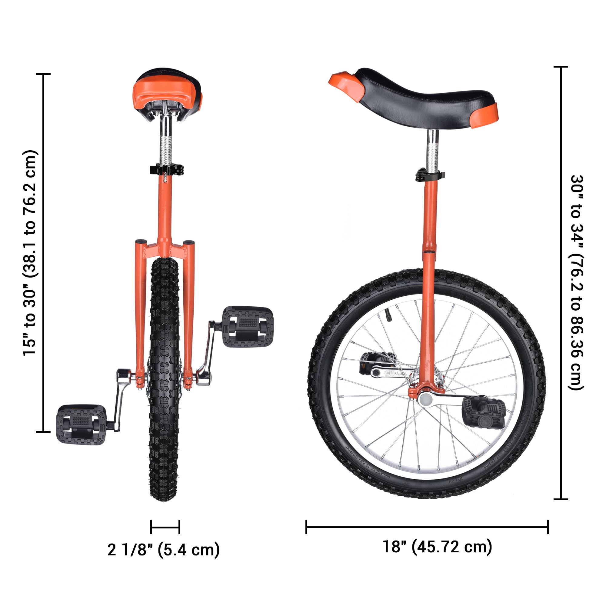 AW 16/18/20/24 Inch Wheel Outdoor Unicycle Adjustable Seat Exercise Bicycle Fit Adults Kids Outdoor Sports Fitness Exercise, for Choice