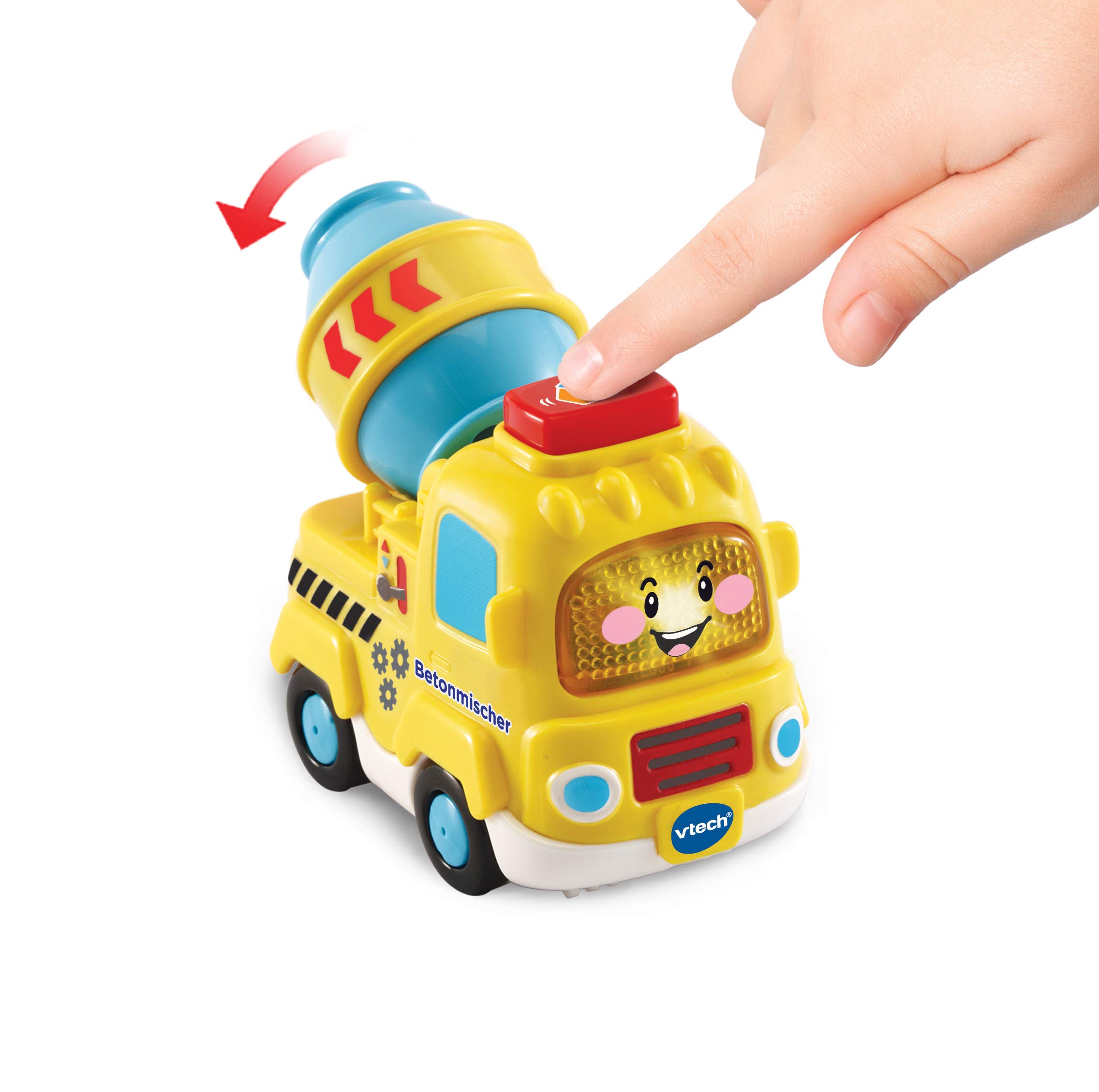Vtech TUT TUT Baby Flitzer - Betonmischer – Spielzeugauto mit Musik, aufleuchtender Taste, spannenden Sätzen und Geräuschen – Für Kinder von 1-5 Jahren 3