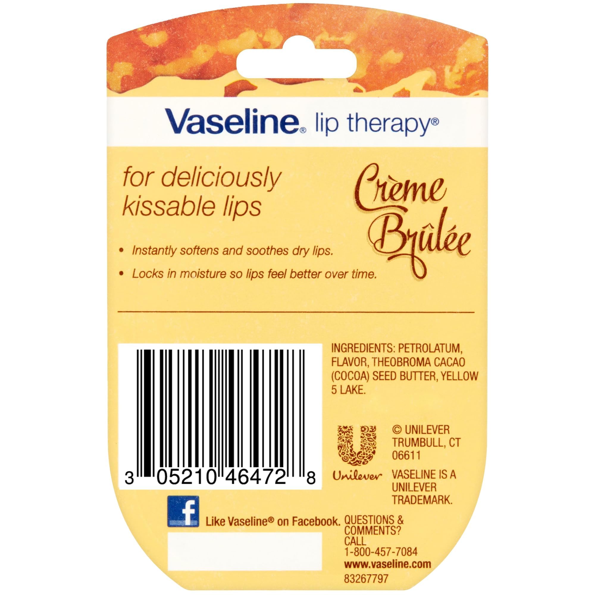 Vaseline Lip Therapy Lip Balm Mini, Creme Brulee, 0.25 oz