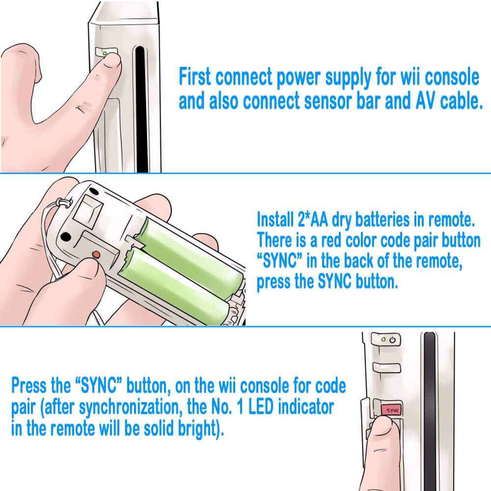 Wii Remote Controller, 2 Packs Upgrade Wireless Controller Compatible with Wii Wii U Console(Pink and Blue)