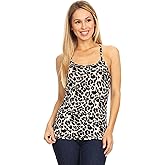 Anna-Kaci Womens Casual Leopard Print Spaghetti Strap Soft Racerback Tank Top