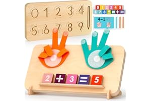 MOTREE Educational Toys for 3-5 Year Old, Double-Sided Math Manipulatives Number Counting Blocks Writing Practice Board for Kids, Preschool Learning Montessori Toys for Toddlers 2-4 Years