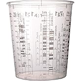 KOHAND 48 Pack 45 OZ Graduated Plastic Mixing Cups, Clear Mixing Cups with Multiple Mix Ratios for Epoxy, Resin, Art, Kitchen