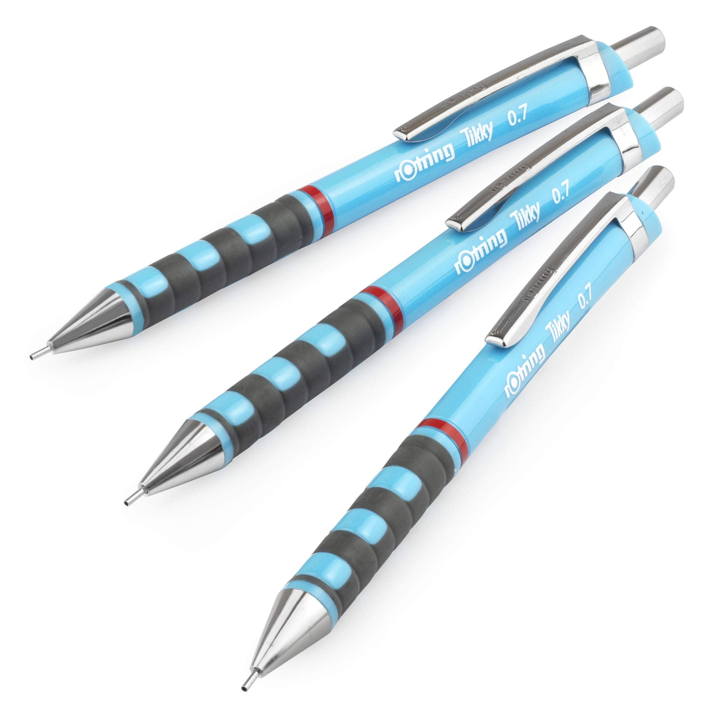 Rotring Tikky Mechanical Pencil - 0.7mm HB - Light Blue - Pack of 3