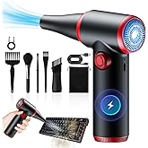 ATEngeus Compressed Air Duster, Stepless Speed Electric Air Duster, 100500RPM Cordless Air Duster with LED Light, Rechargeable Air Blower Replaces Canned Air, Keyboard Cleaner for Laptop, PC