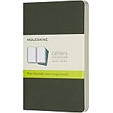 Moleskine Cahier Journal, Soft Cover, Pocket (3.5" x 5.5") Plain/Blank, Myrtle Green, 64 Pages (Set of 3)