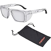 Ergodyne Skullerz SIXTEN Safety Glasses with Side Shields, Anti Fog + Anti Scratch, ANSI z87.1 with Protective Microfiber Eyewear Cleaning & Storage Bag
