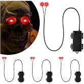 Makevivi Timer Red LED Glowing Eyes, Waterproof Halloween Skeleton Eyes | 4 Pack Light Up Eyes, Easy DIY Installation, Glow in Dark for Bushes, Window, Masks, Pumpkins, Tombstones & Halloween Props