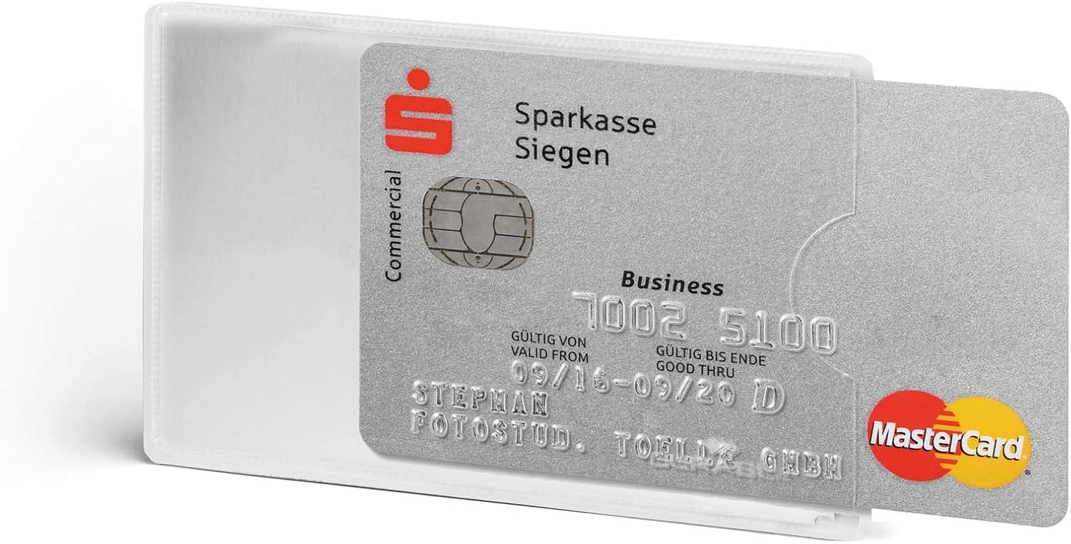 Durable RFID Credit Card Sleeve | Suitable for Holding 1 Card | RFID Protection at 1356 Mhz | Transparent Front | Pack of 3 Card Holders