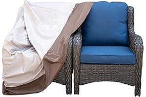 OVIOS Patio Furniture Covers Waterproof, Outdoor Furniture Cover for 2 Patio Chairs or Swivel Rocking Chairs, Sectional Sofa Couch Table Cover General Purpose Cover, 58.3"L*36.3"W*34"H, Beige-Brown