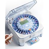 28-Day (1X) Automatic Pill Dispenser, No APP with Alarm &amp; Desiccant | Easy medication management with Sound &amp; Light Alerts, One-Press Dispensing, Large Compartments for Pills, Tablets &amp; Capsules